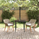 Garden Dining Set 3 pcs Beige Poly Rattan