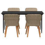Garden Dining Set 5 pcs Beige Poly Rattan