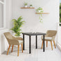 Garden Dining Set 3 pcs Beige Poly Rattan