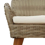 Garden Dining Set 5 pcs Beige Poly Rattan - Extra Image
