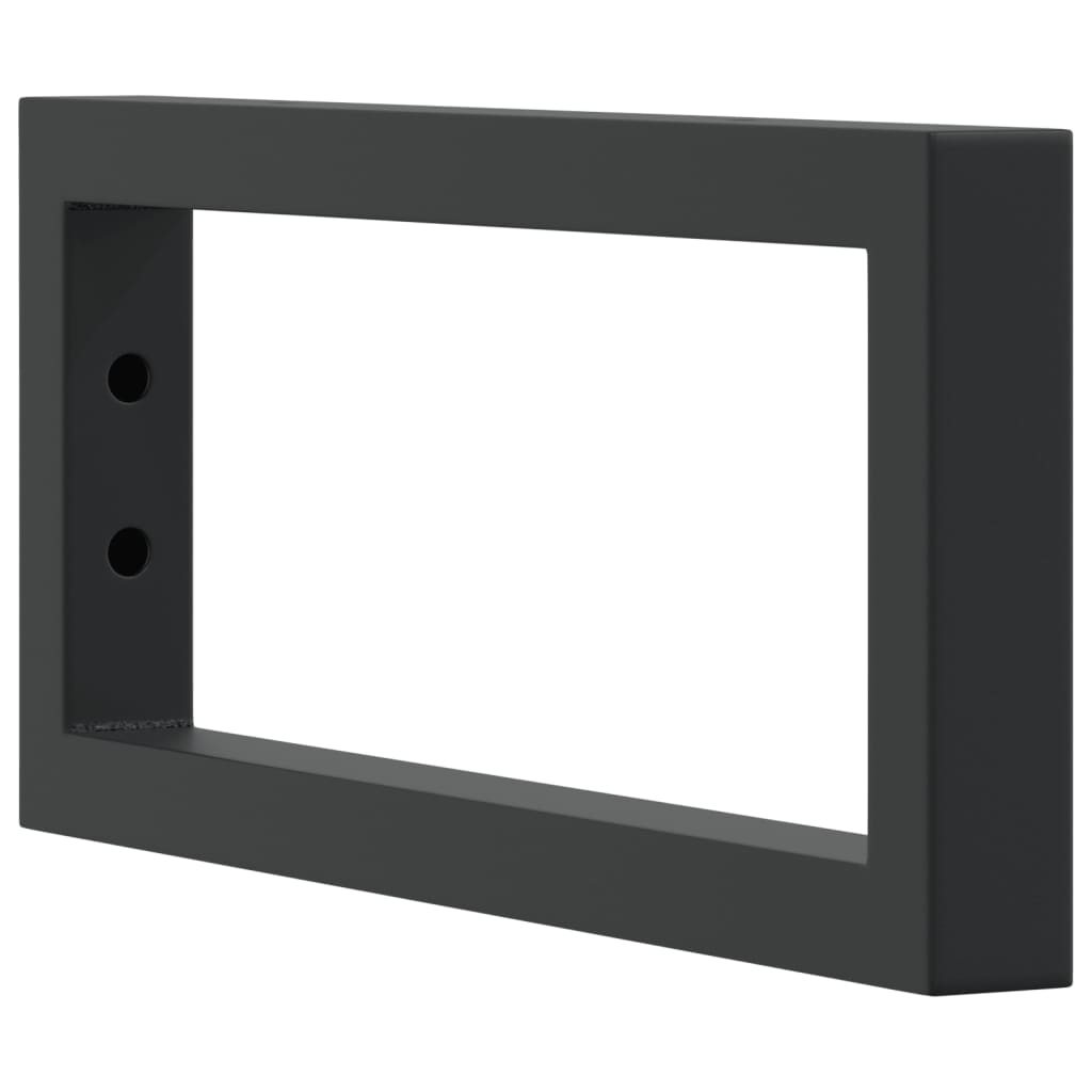 Shelf Brackets for Washbasin 2 pcs Black Rectangular Steel