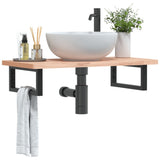 Shelf Brackets for Washbasin 2 pcs Black Rectangular Steel