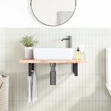 Shelf Brackets for Washbasin 2 pcs Black Rectangular Steel - Side View