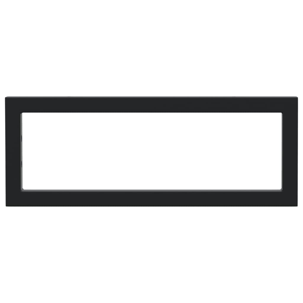 Shelf Brackets for Washbasin 2 pcs Black Rectangular Steel