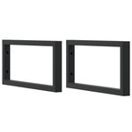 Shelf Brackets for Washbasin 2 pcs Black Rectangular Steel