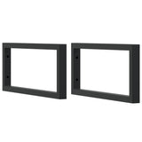 Shelf Brackets for Washbasin 2 pcs Black Rectangular Steel - Front View