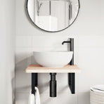 Shelf Brackets for Washbasin 2 pcs Black Rectangular Steel