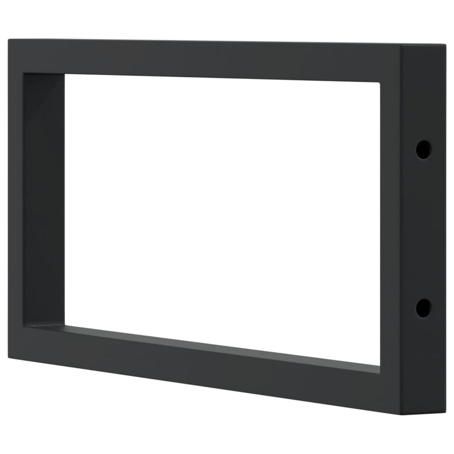 Shelf Brackets for Washbasin 2 pcs Black Rectangular Steel