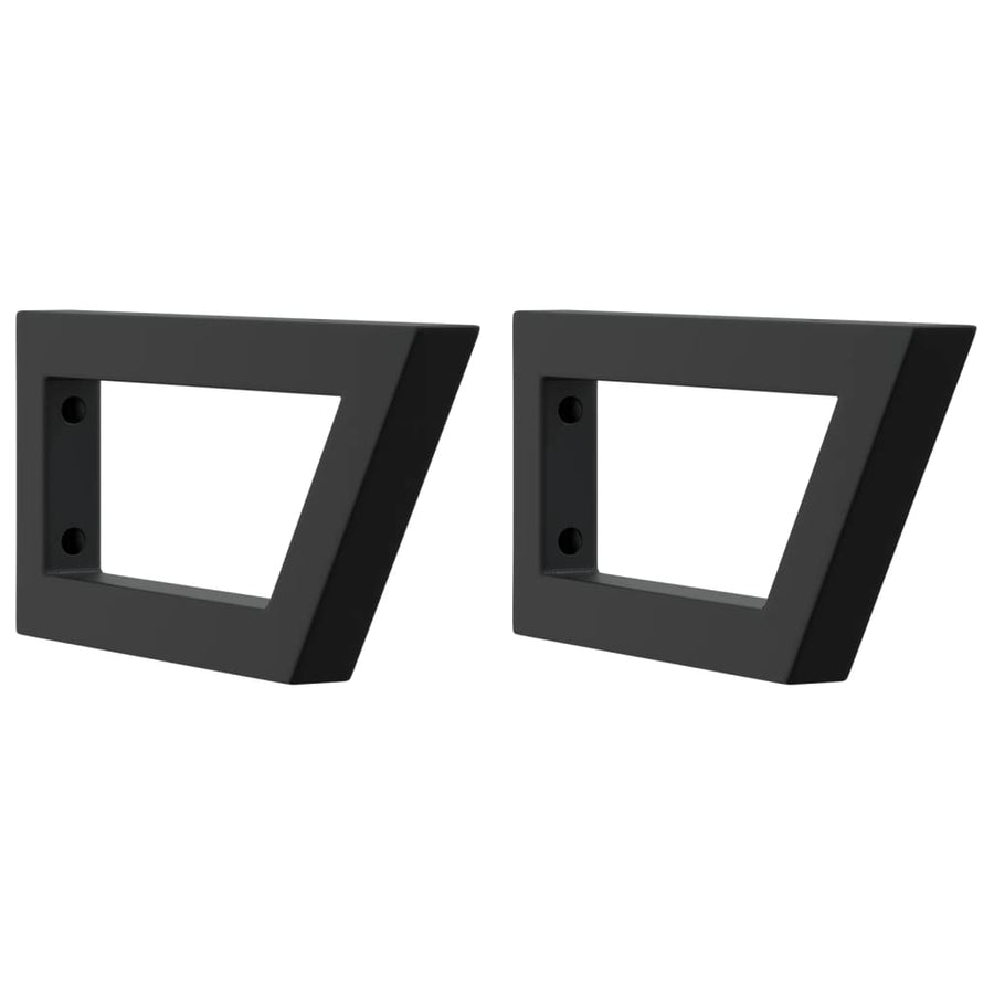 Shelf Brackets for Washbasin 2 pcs Black Trapezium Steel