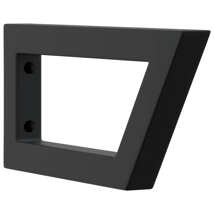 Shelf Brackets for Washbasin 2 pcs Black Trapezium Steel