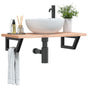 Shelf Brackets for Washbasin 2 pcs Black Trapezium Steel