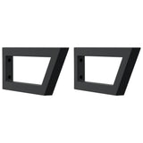 Shelf Brackets for Washbasin 2 pcs Black Trapezium Steel - Front View