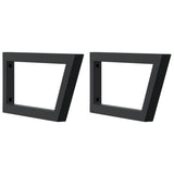 Shelf Brackets for Washbasin 2 pcs Black Trapezium Steel - Front View