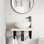 Shelf Brackets for Washbasin 2 pcs Black Trapezium Steel