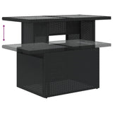 2 Piece Garden Sofa Set with Cushions Black Poly Rattan and Glass - 45-Degree Angle