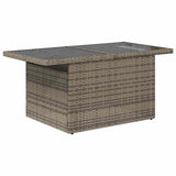 2 Piece Garden Sofa Set with Cushions Grey Poly Rattan and Glass