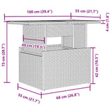 2 Piece Garden Sofa Set with Cushions Grey Poly Rattan and Glass
