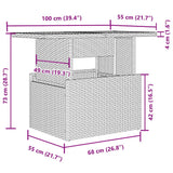 2 Piece Garden Sofa Set with Cushions Grey Poly Rattan and Glass - Extra Image