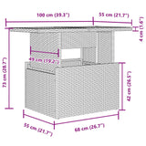2 Piece Garden Sofa Set with Cushions Grey Poly Rattan and Acacia - Extra Image