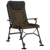 Fishing Chair with Armrest Foldable Taupe - Front View