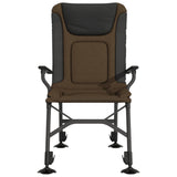 Fishing Chair with Armrest Foldable Taupe - Side View
