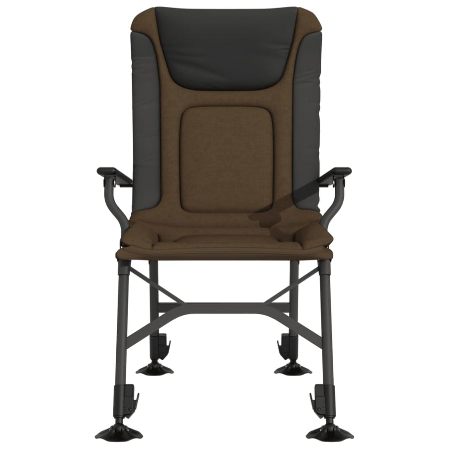 Fishing Chair with Armrest Foldable Taupe