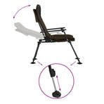 Fishing Chair with Armrest Foldable Taupe