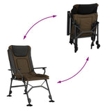 Fishing Chair with Armrest Foldable Taupe - Close-Up Angle