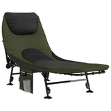 Fishing Bed with Adjustable Mud Legs Foldable Green - Front View