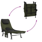 Fishing Bed with Adjustable Mud Legs Foldable Green - Close-Up Angle