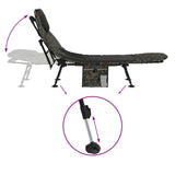 Fishing Bed with Adjustable Mud Legs Foldable Camouflage - Rear View