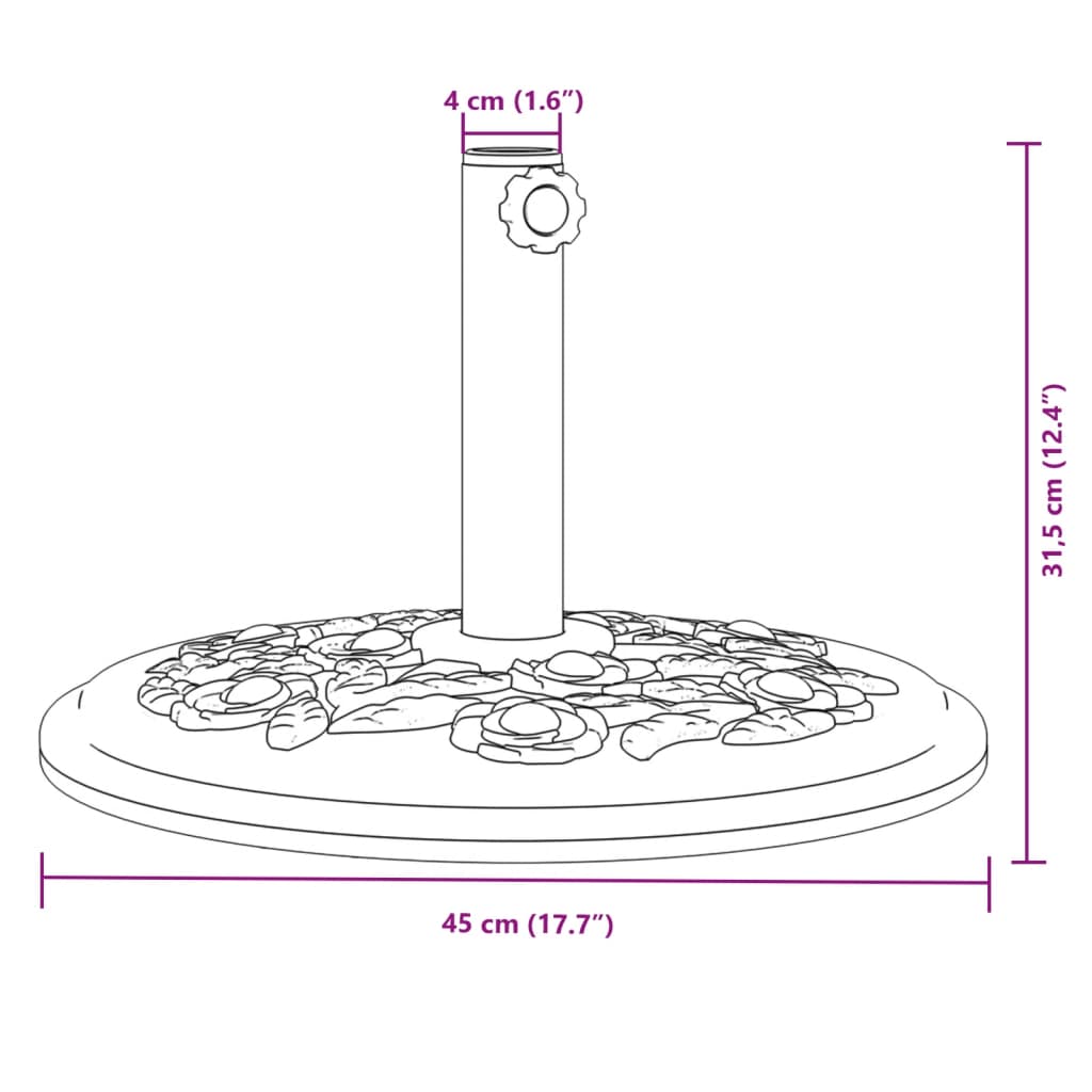 Parasol Base for ?8 / 48 mm Poles 12 kg Round