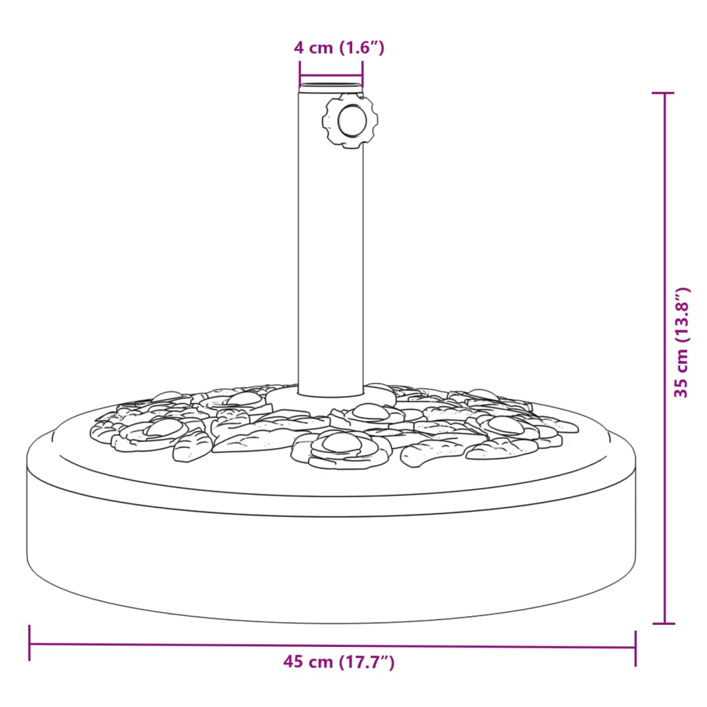 Parasol Base for ?8 / 48 mm Poles 25 kg Round