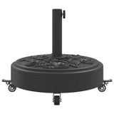 Parasol Base with Wheels for Ø38 / 48 mm Poles 27 kg Round - 45-Degree Angle
