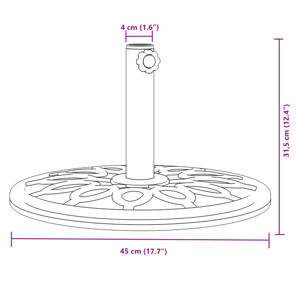 Parasol Base for ?8 / 48 mm Poles 12 kg Round