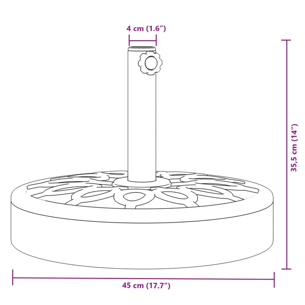 Parasol Base for ?8 / 48 mm Poles 25 kg Round