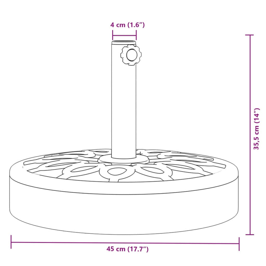 Parasol Base for ?8 / 48 mm Poles 25 kg Round