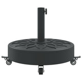 Parasol Base with Wheels for Ø38 / 48 mm Poles 27 kg Round - 45-Degree Angle