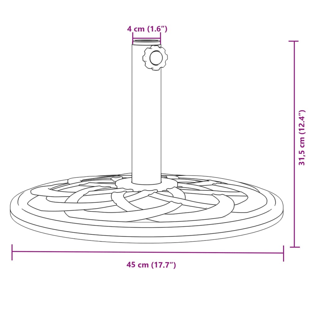 Parasol Base for ?8 / 48 mm Poles 12 kg Round