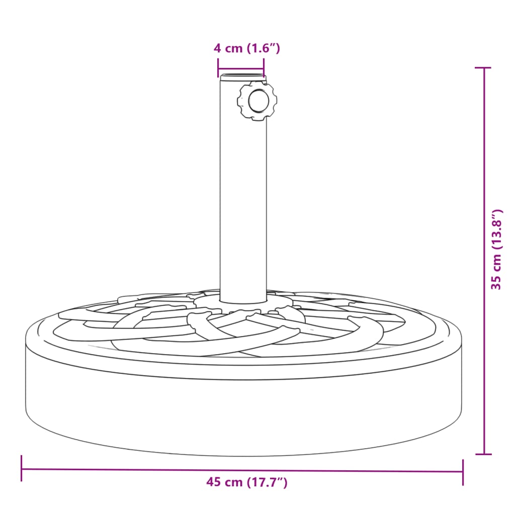 Parasol Base for ?8 / 48 mm Poles 25 kg Round