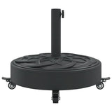 Parasol Base with Wheels for Ø38 / 48 mm Poles 27 kg Round - 45-Degree Angle
