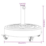 Parasol Base with Wheels for ?8 / 48 mm Poles 27 kg Round