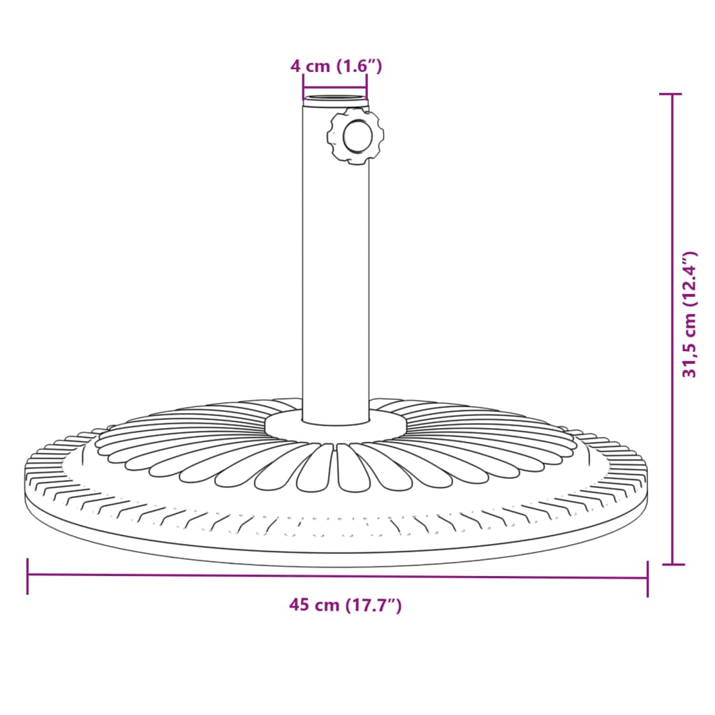 Parasol Base for ?8 / 48 mm Poles 12 kg Round