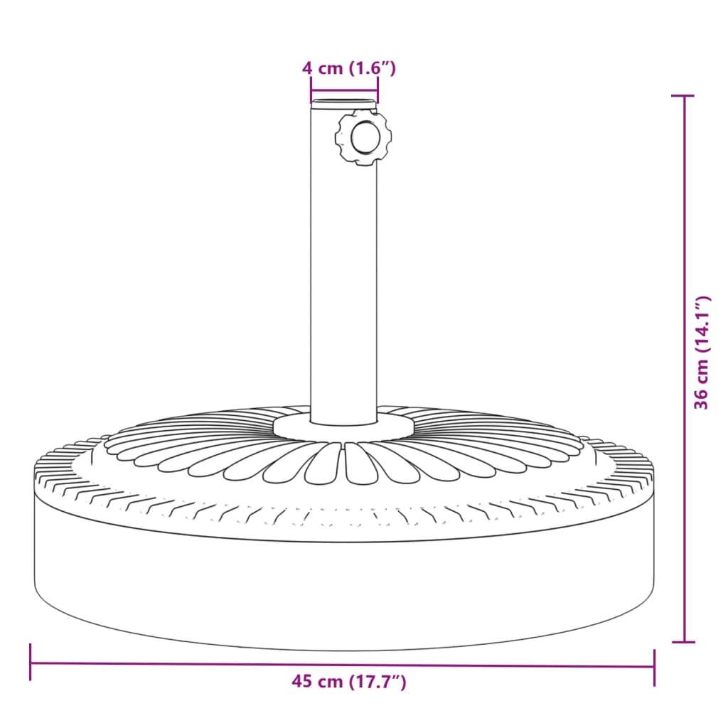 Parasol Base for ?8 / 48 mm Poles 25 kg Round