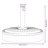 Parasol Base for Ø38 / 48 mm Poles 25 kg Round - Low Angle