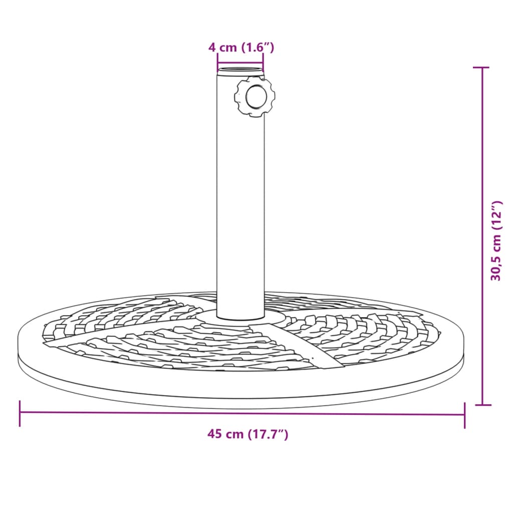 Parasol Base for ?8 / 48 mm Poles 12 kg Round