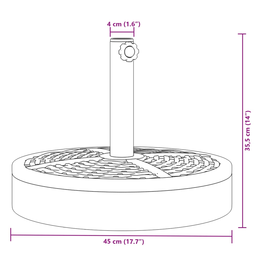 Parasol Base for ?8 / 48 mm Poles 25 kg Round