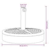 Parasol Base for ?8 / 48 mm Poles 25 kg Round