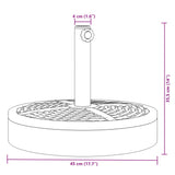 Parasol Base for Ø38 / 48 mm Poles 25 kg Round - Low Angle