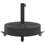 Parasol Base with Wheels for Ø38 / 48 mm Poles 27 kg Round - 45-Degree Angle